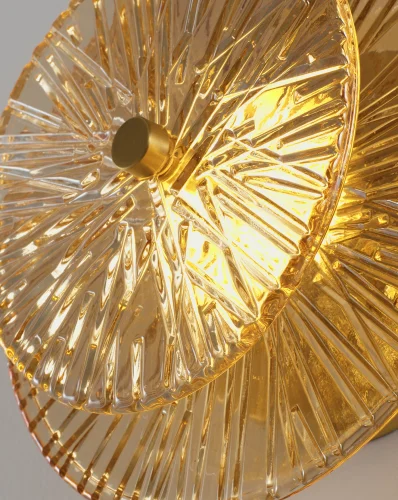 Бра LED Brass V11022-WL Moderli янтарный на 1 лампу, основание золотое латунь в стиле современный арт-деко фото 6