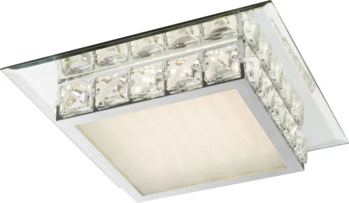Светильник потолочный LED 49355-18 Globo белый прозрачный 1 лампа, основание хром в стиле современный квадраты