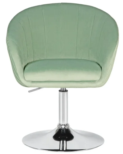Кресло дизайнерское  8600-LM,  цвет сиденья мятный велюр (1922-8), цвет основания хром Dobrin, зелёный мятный/велюр, ножки/металл/хром, размеры - 750*900***600*570 фото 6