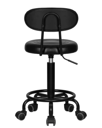 Табурет мастера DOBRIN BILLY BLACK (черный) цвет сиденья черный. цвет основания черный Dobrin, чёрный/экокожа, ножки/металл/, размеры - 690*850**** фото 5