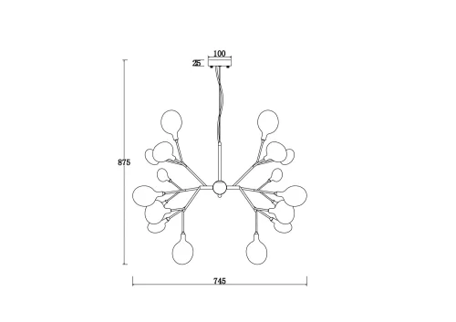 Люстра подвесная Florencia FR5049PL-27G Freya белая на 27 ламп, основание золотое в стиле современный флористика ветви фото 5
