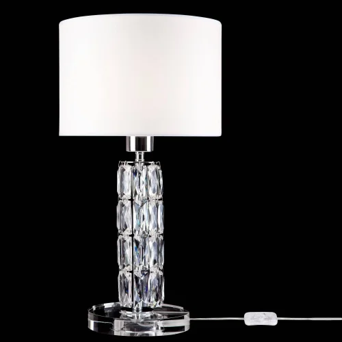 Настольная лампа Talento DIA008TL-01CH Maytoni белая 1 лампа, основание хром стекло металл в стиле современный 