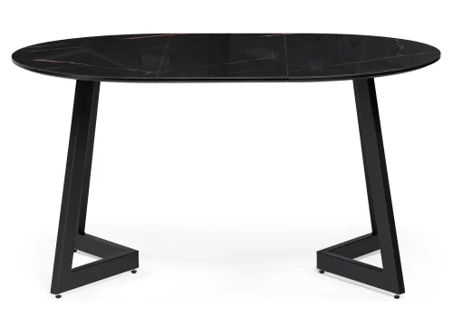 Стеклянный стол Алингсос 100(140)х100х76 обсидиан / черный 532386 Woodville столешница чёрная из стекло фото 4