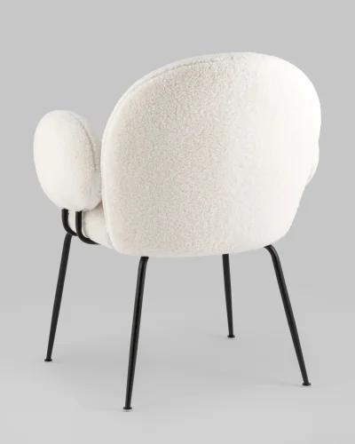 Стул обеденный Nina, белый УТ000037001 Stool Group, белый/ткань, ножки/металл/чёрный, размеры - *855***690*660 фото 5