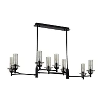 Люстра на штанге Madonna 6555/8C Lumion прозрачная на 8 ламп, основание чёрное в стиле классический 