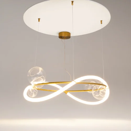 Светильник подвесной LED Oasis MOD289PL-L44BS3K Maytoni белый на 1 лампу, основание латунь в стиле современный хай-тек фото 5