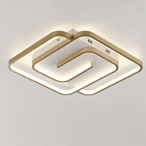 Люстра потолочная LED Twist 8019/75CL Lumion белая на 1 лампу, основание золотое в стиле минимализм фото 7