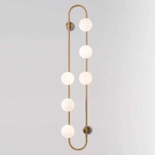 Настенное бра HOOP WALL H115 Gold 213736-26 ImperiumLoft белый на 8 ламп, основание золотое в стиле современный 
