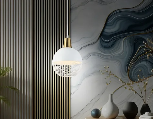 Светильник подвесной TR8502 Ambrella light белый на 1 лампу, основание белое в стиле лофт фото 6