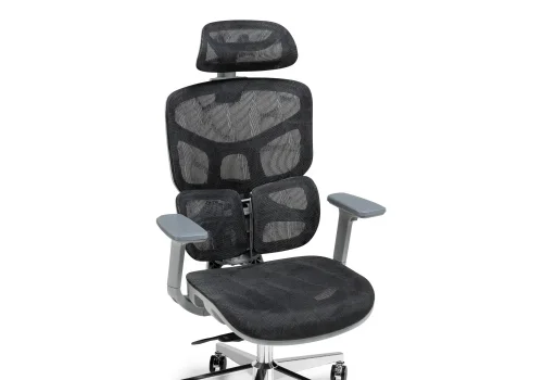 Компьютерное кресло Samur black / gray 15818 Woodville, чёрный/сетка, ножки/металл/хром, размеры - *1370***700*700 фото 9