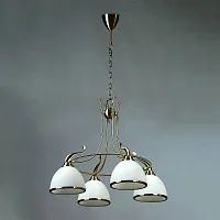 Люстра подвесная MA02401CA/004 Bronze Ambiente by Brizzi белая на 4 лампы, основание бронзовое в стиле современный 