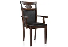 Деревянный стул Luiza dirty oak / dark brown 1996 Woodville, коричневый/искусственная кожа, ножки/дерево/орех, размеры - ****520*520