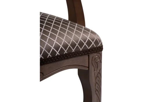 Деревянный стул Лауро орех / шоколад 450647 Woodville, коричневый/ткань, ножки/массив бука дерево/орех, размеры - ****570*600 фото 7