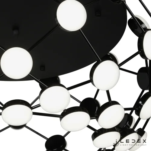 Люстра потолочная LED Starfall 8327 BL iLedex белая на 1 лампа, основание чёрное в стиле хай-тек современный  фото 4