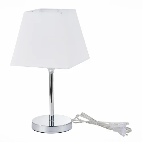Настольная лампа Grinda SLE107604-01 Evoluce белая 1 лампа, основание хром металл в стиле современный  фото 2