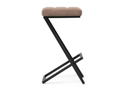 Полубарный стул Амаури катания корица / черный матовый 507431 Woodville, коричневый/велюр, ножки/металл/чёрный, размеры - ****350*365 фото 3