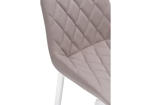Полубарный стул Баодин К Б/К латте / белый 517165 Woodville, бежевый/велюр, ножки/металл/белый, размеры - ****500*560 фото 6