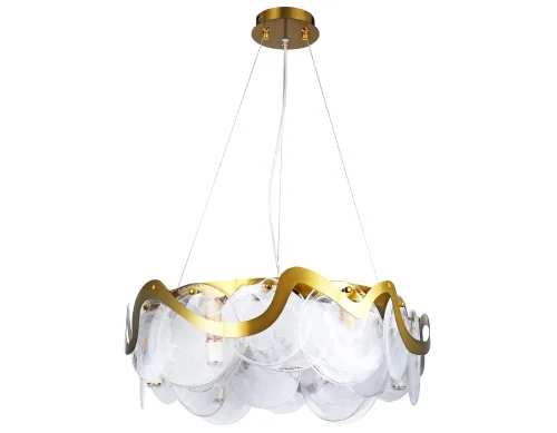 Люстра подвесная TR5326 Ambrella light белая на 6 ламп, основание золотое в стиле классический современный  фото 3