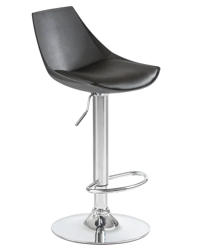 Стул барный 3000-LM ROCKY, цвет сиденья черный, цвет основания хром Dobrin, чёрный/экокожа, ножки/металл/хром, размеры - 830*1040***380*480 фото 2