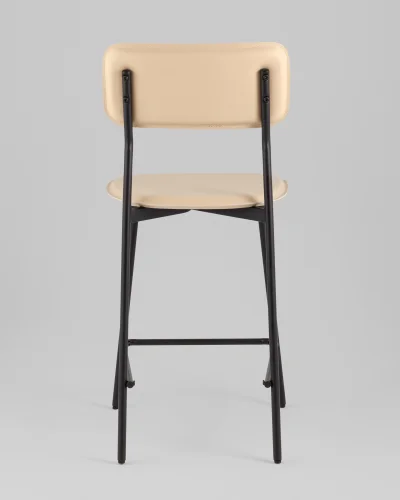 Стул барный Mikkie, бежевый УТ000039224 Stool Group, бежевый/экокожа, ножки/металл/чёрный, размеры - ***** фото 3