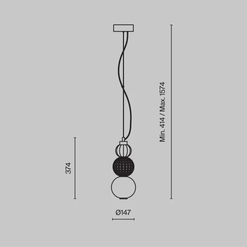 Светильник подвесной LED Collar P069PL-L16G3K Maytoni белый прозрачный на 1 лампу, основание золотое в стиле шар фото 3 Светильник подвесной LED Collar P069PL-L16G3K Maytoni белый прозрачный на 1 лампу, основание золотое в стиле шар фото 3
