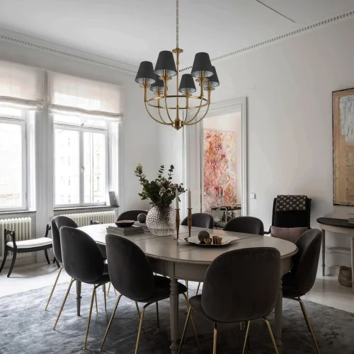 Люстра подвесная Lattice 10435 LOFT IT чёрная на 6 ламп, основание бронзовое в стиле современный замковый фото 10