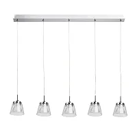 Светильник подвесной LED Торес 110011205 DeMarkt прозрачный на 5 ламп, основание хром в стиле хай-тек 