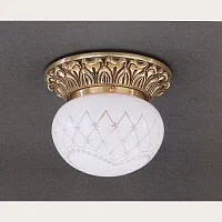 Светильник потолочный PL 7810/1 Reccagni Angelo белый 1 лампа, основание золотое в стиле классический 