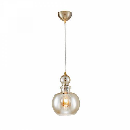 Светильник подвесной Tone P003PL-01BZ Maytoni прозрачный янтарный 1 лампа, основание бронзовое в стиле современный выдувное
