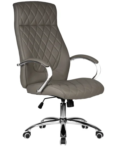 Офисное кресло для руководителей 117B-LMR BENJAMIN, цвет серый Dobrin, серый/экокожа, ножки/металл/хром, размеры - 1200*1270***670*670 фото 2