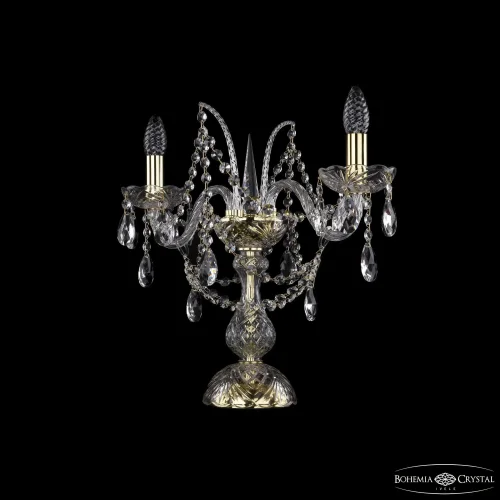 Настольная лампа 1411L/2/141-39 G Bohemia Ivele Crystal без плафона 2 лампы, основание золотое металл хрусталь в стиле классический sp