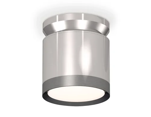 Светильник накладной XS8120010 Ambrella light серебряный на 1 лампу, основание серебряное в стиле хай-тек круглый