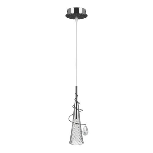 Светильник подвесной AEREO 711014 Lightstar серый прозрачный 1 лампа, основание хром серое в стиле арт-деко 