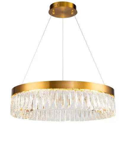Люстра подвесная LED 0644CL-8AB Milosh Tendence прозрачная на 1 лампу, основание бронзовое в стиле современный 