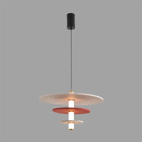 Светильник подвесной LED Felta 8296/11AL Lumion бежевый красный на 1 лампу, основание чёрное в стиле современный фото 4