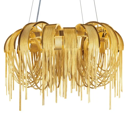 Люстра подвесная Volver 10404/650 GD LOFT IT золотая на 5 ламп, основание золотое в стиле арт-деко цепочки фото 6