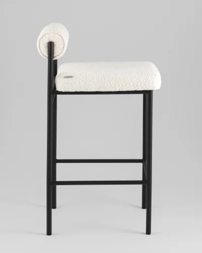 Стул полубарный Балла букле молочный УТ000041907 Stool Group, молочный/букле, ножки/металл/чёрный, размеры - ***** фото 3 Стул полубарный Балла букле молочный УТ000041907 Stool Group, молочный/букле, ножки/металл/чёрный, размеры - ***** фото 3