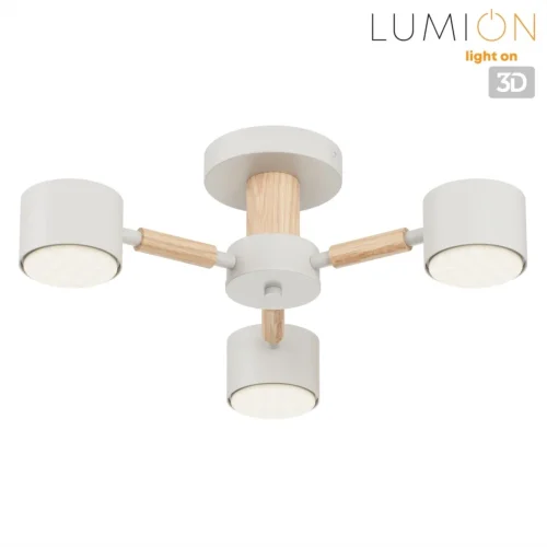 Люстра потолочная Venna 8306/3C Lumion белая на 3 лампы, основание белое бежевое в стиле скандинавский фото 3