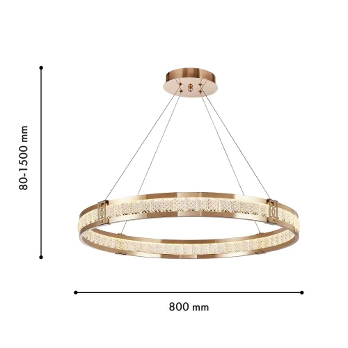 Люстра подвесная LED Theatrum 4206-8P Favourite золотая на 2 лампы, основание золотое в стиле классический кольца фото 3