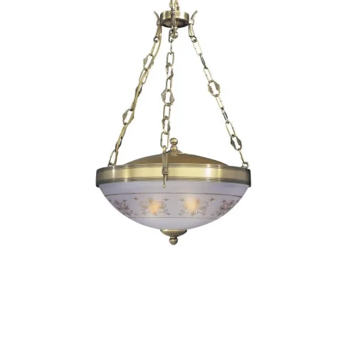 Люстра подвесная  L 6012/3 Reccagni Angelo белая прозрачная на 3 лампы, основание античное бронза в стиле классический  фото 3