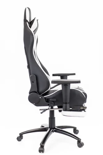 Геймерское кресло Lotus S1 Экокожа Белый EP-lotus s1 eco black/white Everprof, чёрный/экокожа, ножки//, размеры - 1280*1360***700* фото 3