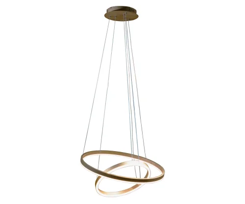 Светильник подвесной LED DIMM Тор 08219,32(3000K) Kink Light матовый золото на 1 лампу, основание матовое золото в стиле хай-тек современный кольца Светильник подвесной LED DIMM Тор 08219,32(3000K) Kink Light матовый золото на 1 лампу, основание матовое золото в стиле хай-тек современный кольца
