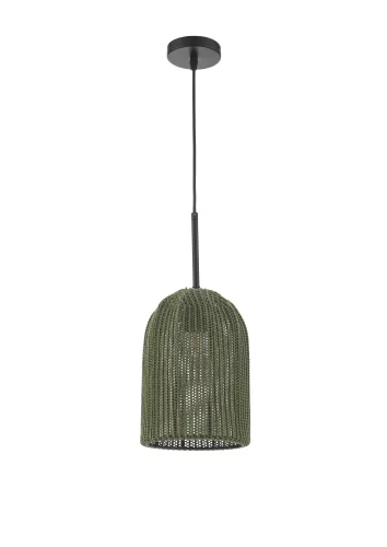 Светильник подвесной Yarn V11882-1P Moderli зелёный на 1 лампу, основание чёрное в стиле лофт современный 