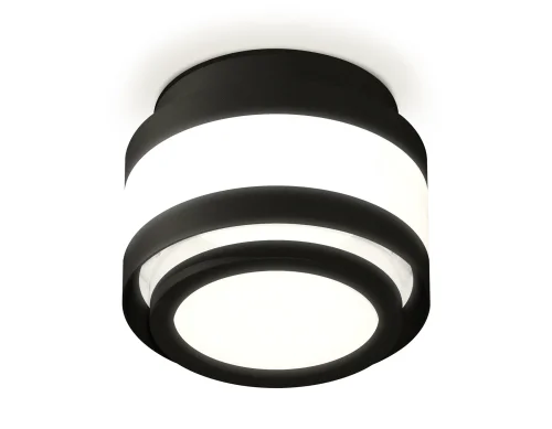 Светильник накладной XS8420002 Ambrella light белый 1 лампа, основание чёрное в стиле хай-тек круглый