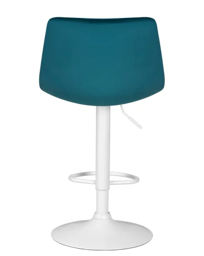 Набор 2 шт Стул барный DOBRIN TAILOR WHITE (морской волны велюр (MJ9-99)) цвет сиденья морской волны велюр (MJ9-99), цвет основания белый Dobrin, морская волна/велюр, ножки/металл/, размеры - 920*1130**** фото 6