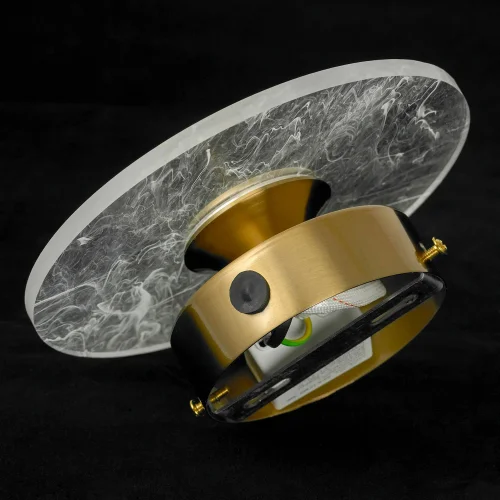 Бра LED Duval LSP-7145 Lussole прозрачный на 1 лампа, основание матовое золото в стиле хай-тек современный  фото 4