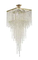 Люстра хрустальная потолочная Prima E 1.3.30X30.600 G Arti Lampadari без плафона прозрачная на 4 лампы, основание золотое в стиле классика 