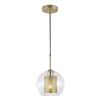Светильник подвесной 387/1S Gold Escada прозрачный 1 лампа, основание золотое в стиле скандинавский 