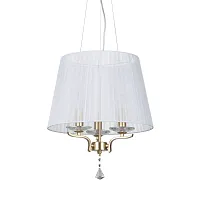 Светильник подвесной PEGASO SP3 OTTONE SATINATO Ideal Lux белый 3 лампы, основание латунь в стиле классический 