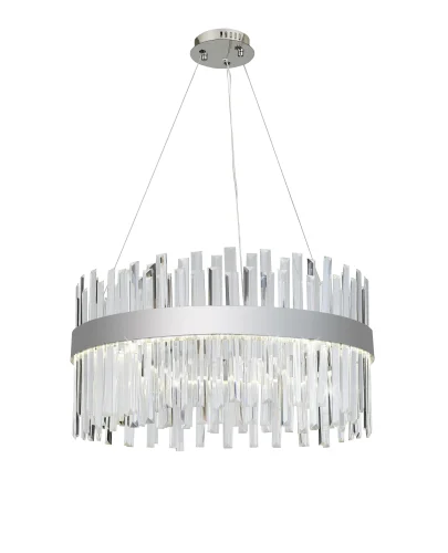 Люстра подвесная LED TR5009 Ambrella light прозрачная на 1 лампа, основание хром в стиле классический современный  фото 2